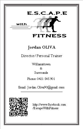 E.S.C.A.P.E with FITNESS Pic 1 - Business Card