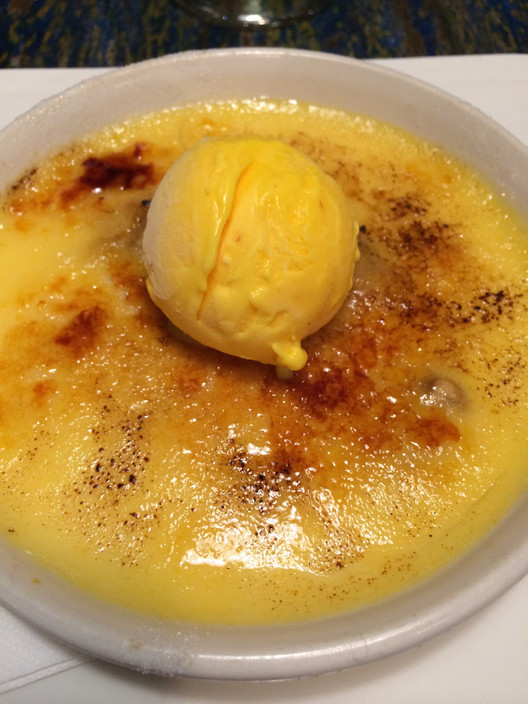 Hanks Seafood Restaurant Pic 1 - Orange marmalade brule with saffron gelato