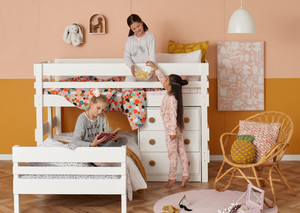 Bunkers Pic 3 - Lo height L shaped bunk bed with exceptionally deep storage drawers