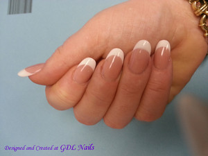 GDL Nails Pic 5 - Short Nail beds fixed French white with extensions of pink for longer looking nail beds