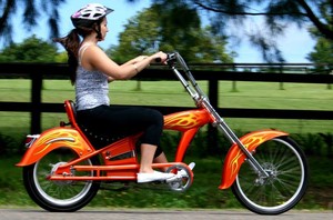 Happy Hire Gold Coast Pic 2 - Girl on Chopper Hardly a Davidson