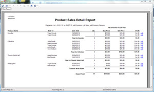 Patient Management Software Australia Pic 5 - Report Products Sales