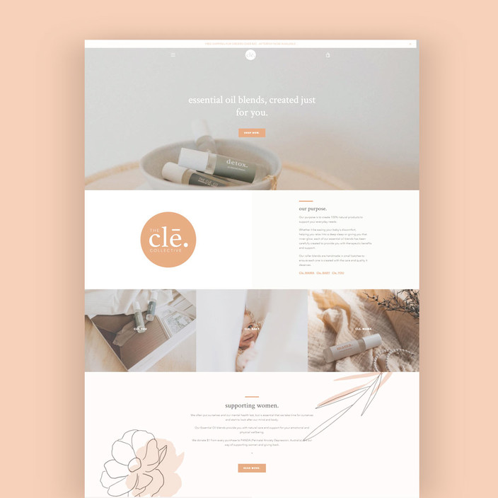 White Pear Online Pic 1 - Website Makeover for The Cle Collective Beautiful site for a beautiful brand