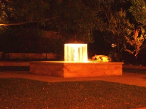 Greendawn Landscape Solutions Pic 5 - Central Waterfeature by night