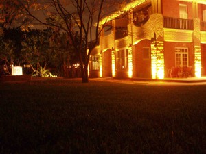 Greendawn Landscape Solutions Pic 4 - New Lighting to existing sandstone piers on house completely transformed the appearance of this heritage listed property in Wahroonga