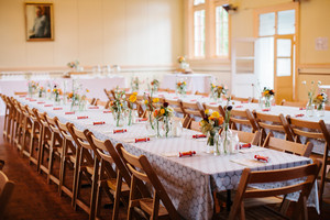 Complete Function Hire Pic 2 - Wooden folding chair with trestle tables