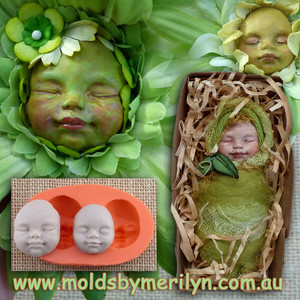 Molds By Merilyn Pic 2 - Baby face Silicone Push Mold