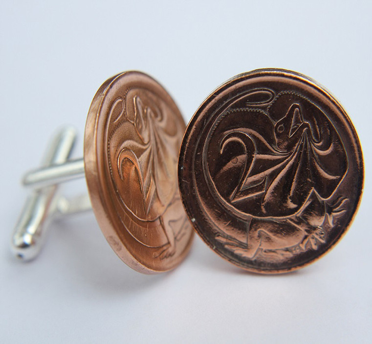 Cuff & Co Australia Pic 1 - Australian 2 Cent Coin Cufflinks