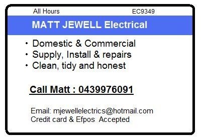 Matt Jewell Electrics EC9349 Pic 1