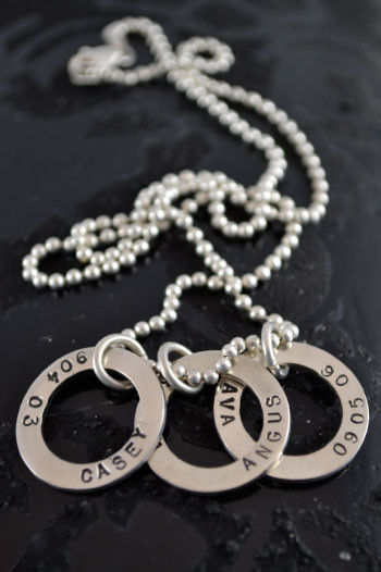 Personalised Jewellery For Mum Pic 1 - Beautiful hand stamped jewellery