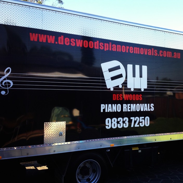 Des Woods Piano Removals Pic 1 - Our brand new truck with state of the art hydraulic tail gate with foot controls for extra safety