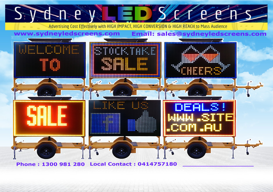 Sydney Led Screens Pic 2 - SALE 290 per week 5 Colours Big Screen