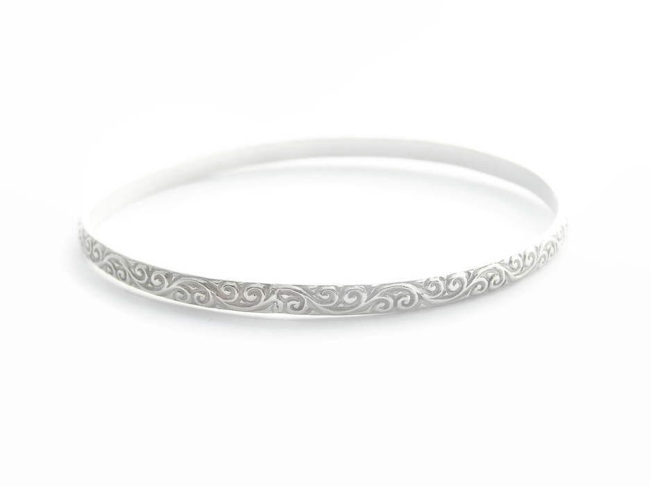 Caz's Creations Pic 1 - Embossed Sterling Silver Bangle