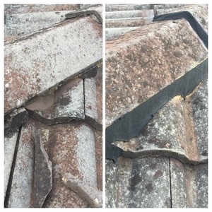 Southeastern Roof Tiling Pic 2 - Pointing falling out before then re cemented and flexible pointed afrer