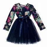 Among The Gumtrees, Kids Wear Pic 5 - Designer Kids Navy Floral Dress