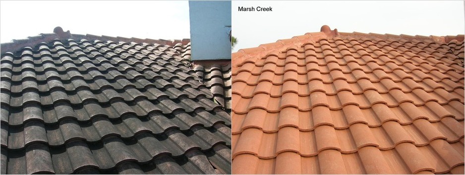 XXtreme Clean Pic 1 - Soft wash on tile roofing Looks brand new