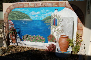 Karen Scott Murals Pic 3 - Privacy Wall Mural Private Residence Lake Macquarie NSW