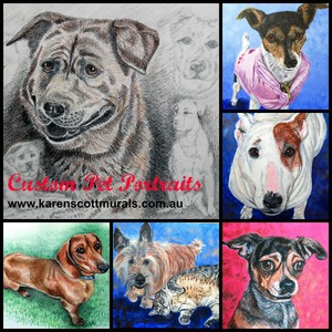 Karen Scott Murals Pic 4 - Custom Pet Portraits completed in a range of media from your emailed photos