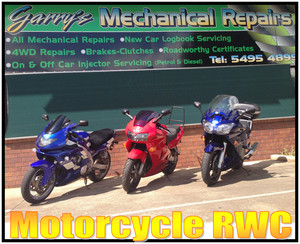 Garry's Mechanical Repairs Pic 5 - Motorcycle RWC