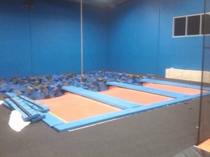 Matthew Williams Carpet and Vinyl Layer Pic 2 - Commercial carpet fitted to Trampoline venue