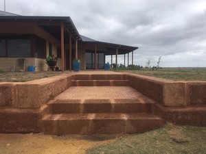 LP Earthworks & Contracting Pic 3 - Front view of Stairs made with gravel limestone