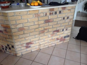 Australia Wide Plastering Pty Ltd Pic 2 - Exposed Brick Under Bench Top Before Plasterboard Is Applied