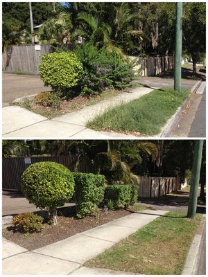 CJ's Lawns & More Pic 2 - Before and After One of our commercial customers