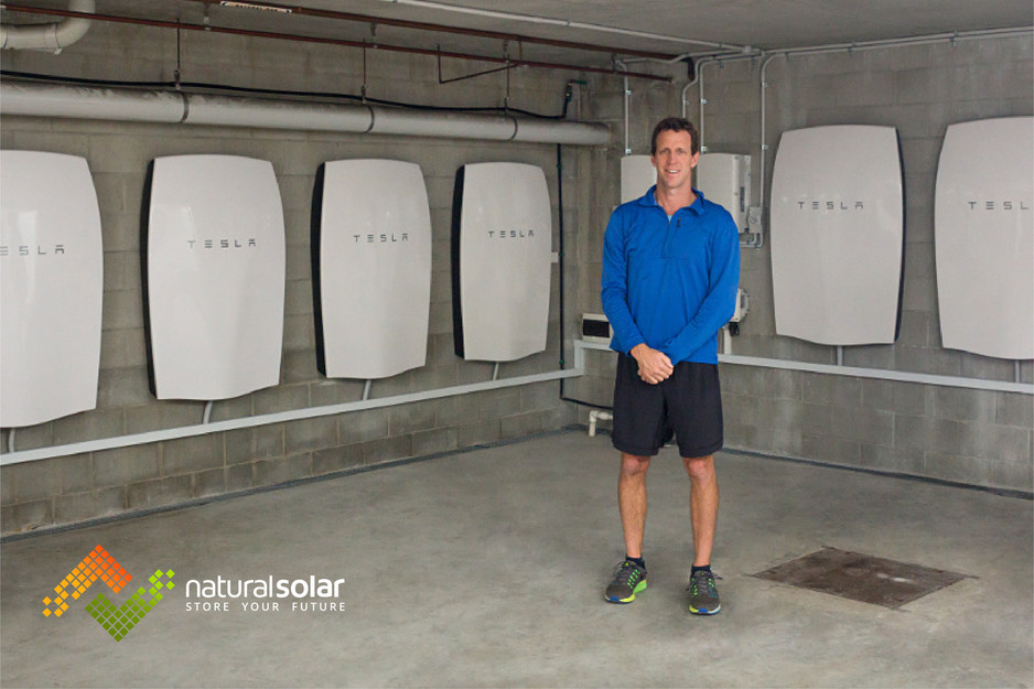 Natural Solar Pic 1 - The very proud owner of the first 6 Powerwall home battery installation