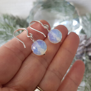 Kalitheo Pic 2 - Jelly Opal Dangle Earrings Solid Sterling Silver 925 Handmade Premium Earring Hooks