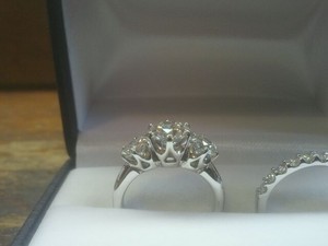 GARY BALL JEWELLERS Pic 2 - 3 Stone Diamond 18ct White Gold Engagement Ring Matching Full Circle Diamonds wedder