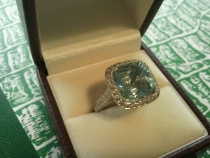 GARY BALL JEWELLERS Pic 4 - Aquamarine Diamonds 18ct White Gold Dress Ring