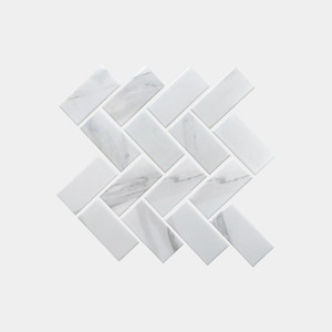 Finn Tiles Pic 4 - Herringbone Carrara Look Mosaic Tile