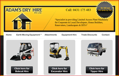 MyBiz Website Designers Pic 1 - Adams Dry Hire Ranking 1 one for bobcat hire brisbane