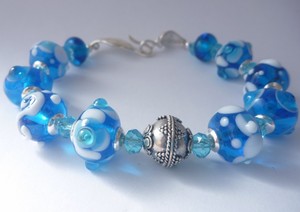 Chrys Art Glass Studio Pic 3 - Bracelet with lampwork Glass Beads Chrys Art studio Eulo