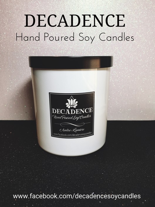 Decadence Hand Poured Soy Candles Pic 1 - Extra Large White Gloss Tumbler 400g