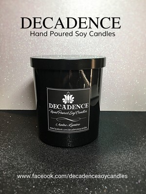 Decadence Hand Poured Soy Candles Pic 3 - Large Black Gloss Tumbler 280g