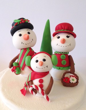 Deborah Marie Cake Designs Pic 4 - Snowman family cake topper