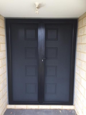 Auzsafe Doors and Screens Pic 4 - Double Front Doors in Black