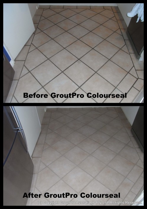 GroutPro Miranda Pic 1 - Grout ColourSeal transforms dirty old grout to a colour to suit your tastes and at the same time seals the grout so that it wont become stained again