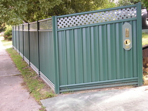 Colorsteel Fencing Pic 3 - Prepainted steel fencing using Colorbond steel and flat punched lattice