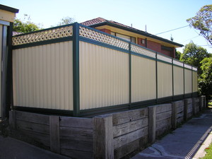 Colorsteel Fencing Pic 2 - Prepainted steel fencing using Colorbond steel rolled steel lattice