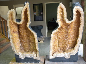 The Seventh Wave Gems & Minerals Pic 4 - Perfect Pair of Citrine Geode 380kgs each very rare