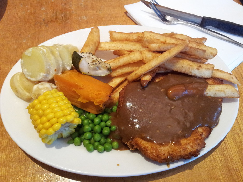 West Ryde Hotel Pic 1 - Schnitty with chips and veg