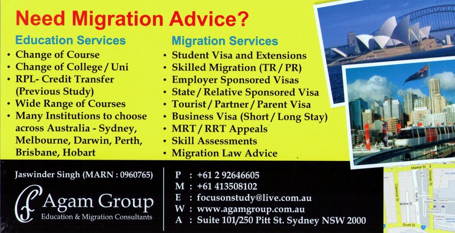 Agam Group Pty Ltd Pic 1 - Education and Migration Flyer