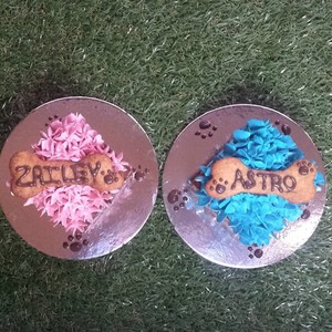 The Melbourne Pawtisserie Pic 4 - Mini Square Dog Birthday Cake PinkBlue