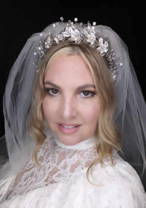 The House Of Hats Pic 2 - The House Of Hats DOLCE VITA Silver Metal Bridal CrownAvailable to order in our Sydney Showroom