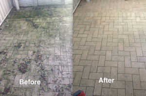 Mr Blastit Pic 2 - Brick Paving Before After by Mr Blastit