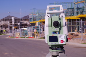 Advance Land Surveyors Pic 4 - Surveying equipment in new housing estate