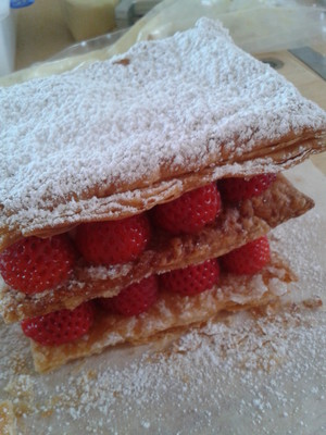 Miss Sallie's Cuisine Pic 5 - Raspberry Millefeuillemadewith fresh raspberries and puff pastry dusted with icing sugar