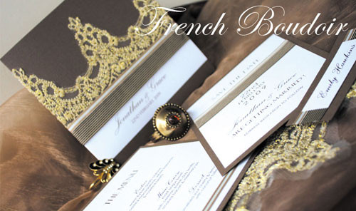 Tres Beau Luxury Boutique Pic 1 - french boudoir collection golden french lace fastened by grosgrain brown latte french ribbon on top of rustic brown bazzil board a real delicacy for luxurious and sophisticated wedding style